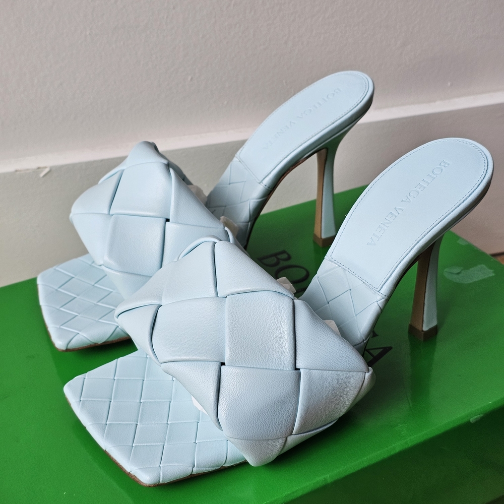 Size 6.5 Light Blue Bottega Veneta Lido Stiletto Sandals (EUR 36.5)